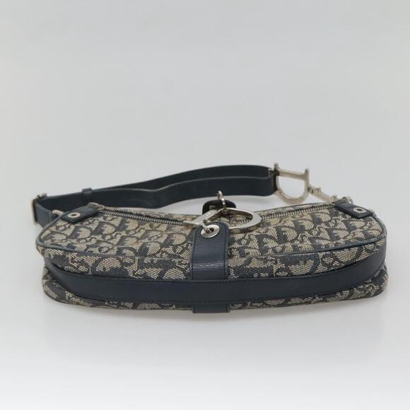 DIOR Trotter Canvas Shoulder Bag Navy Silver - Picture 9 of 12